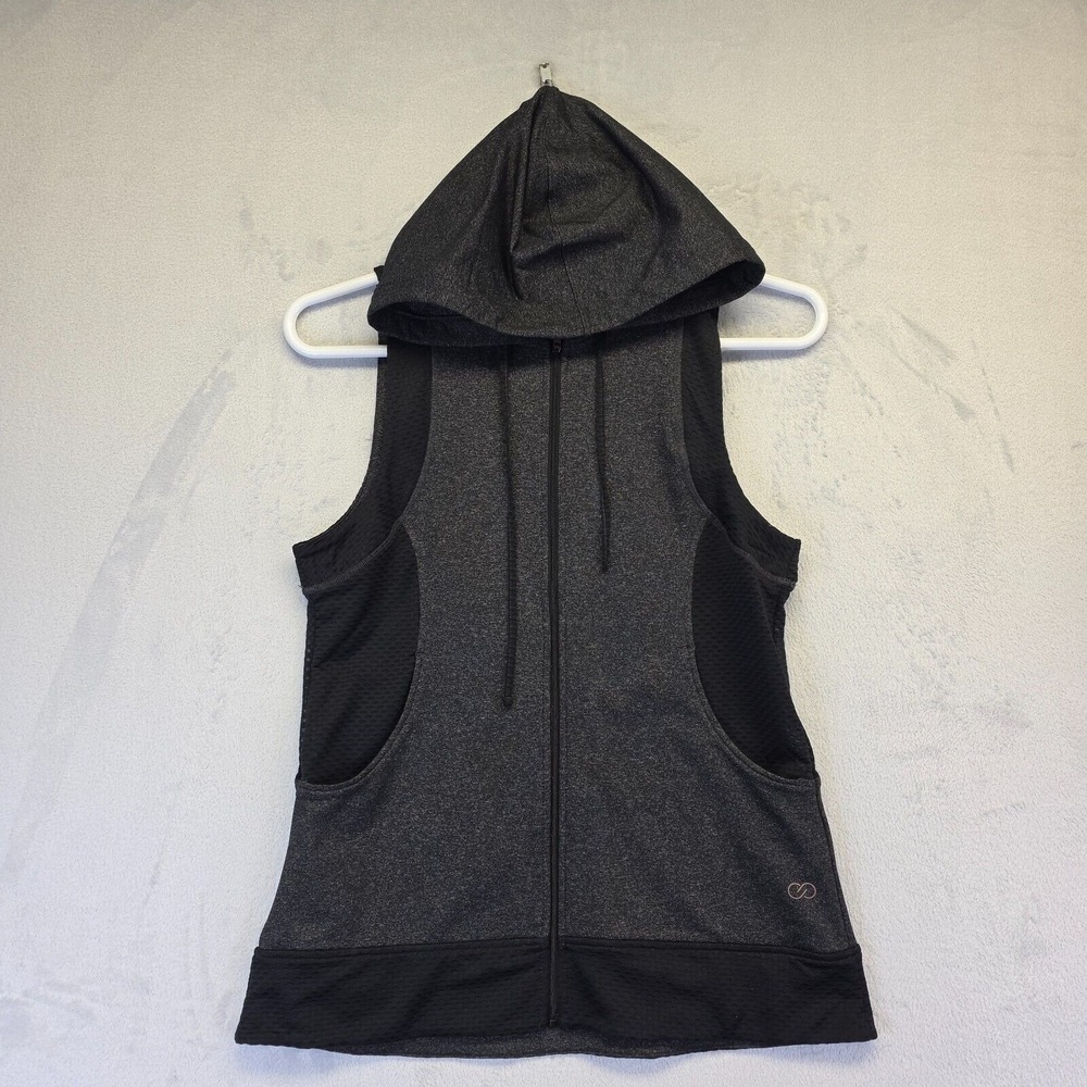 Calia By Carrie Underwood Vest Womens M Gray Hooded Athleisure Performance Flowy